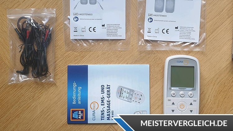 CURAMED TENS-EMS-Massagegerät Lieferumfang