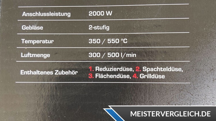 PARKSIDE Heißluftgebläse PHLG 2000 F5 Datenblatt