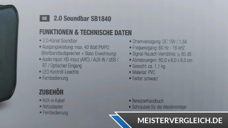 JAYTECH Bluetooth-Soundbar SB1840 Qualität