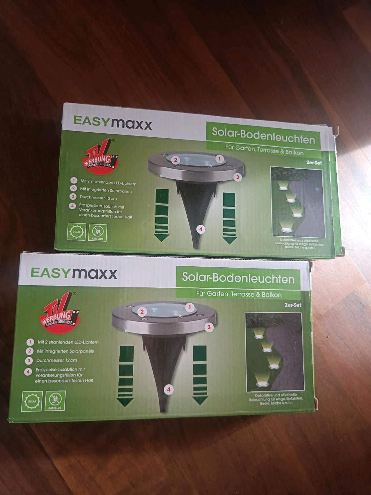EASYmaxx Solar Gartenleuchte 2er Set - LED Würfel Mit Farbwechsel & Fernbedienung